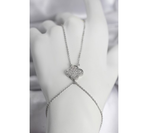 Pirinç Gümüş Renk Yonca Model Kadın Şahmeran - TJ-SN748