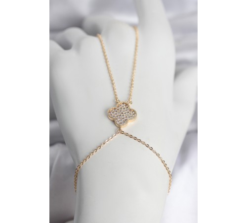 Pirinç Gold Renk Yonca Model Kadın Şahmeran - TJ-SN749