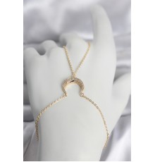 Pirinç Gold Renk Hilal Model Zirkon Taşlı Kadın Şahmeran - TJ-SN751