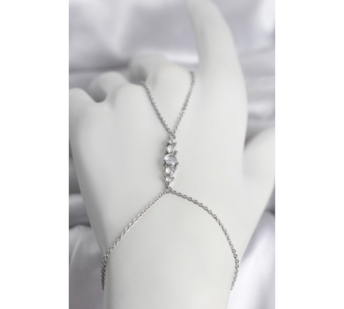 Pirinç Gümüş Renk Zirkon Taşlı Kadın Şahmeran - TJ-SN752