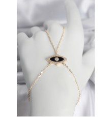 Pirinç Göz Model Gold Renk Zirkon Taşlı Kadın Şahmeran - TJ-SN755