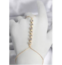 Pirinç Gold Renk Sıralı Zirkon Taşlı Kadın Şahmeran - TJ-SN757