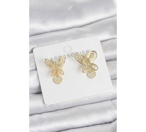 Füsun Küpesi Model Gold Renk Model Pirinç Kadın Küpe - TJ-BKP11721