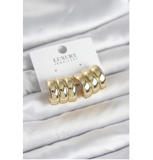 Pirinç Gold Renk Üçlü Görünüm Kadın Küpe - TJ-BKP11755