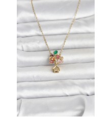 316L Çelik Zincir Gold Renk Uçan Balon Ev Figür Kadın Kolye - TJ-BKO11026