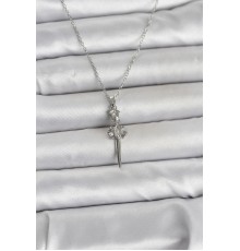 316L Çelik Zincir Gümüş Renk Kılıç Model Kadın Kolye - TJ-BKO11029