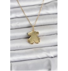 316L Çelik Zincir Gold Renk Ayıcık Model Açılabilir Kadın Kolye - TJ-BKO11036