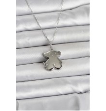 316L Çelik Zincir Gümüş Renk Ayıcık Model Açılabilir Kadın Kolye - TJ-BKO11037