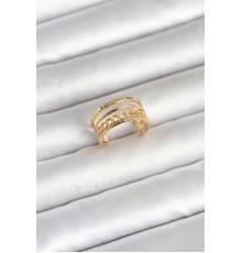 316L Çelik Gold Renk Zincirli Vintage Model Kadın Yüzük - TJ-BYK4170