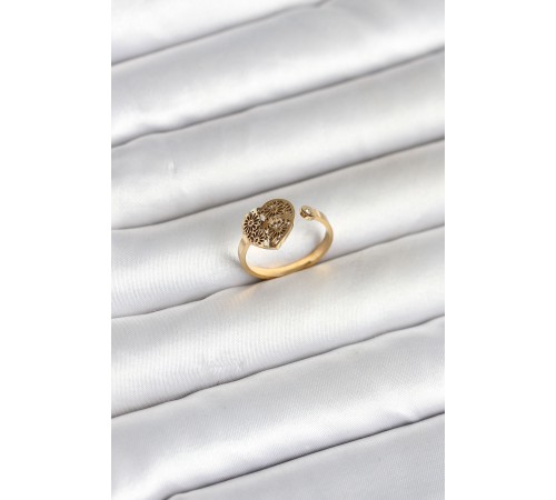 316L Çelik Gold Renk Kalp Model Kadın Yüzük - TJ-BYK4172