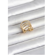 316L Çelik Gold Renk Sıralı Model Kadın Yüzük - TJ-BYK4183