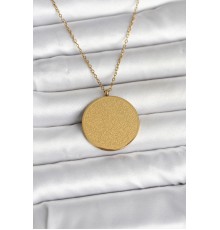 316L Çelik Gold Renk Ayetel Kürsi ve Allah Yazılı Kolye - TJ-BKO11055