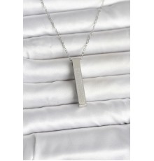 316L Çelik Gümüş Renk Ayetel Kürsi Yazılı Bar Çubuk Kolye - TJ-BKO11056