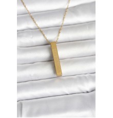 316L Çelik Gold Renk Ayetel Kürsi Yazılı Bar Çubuk Kolye - TJ-BKO11057