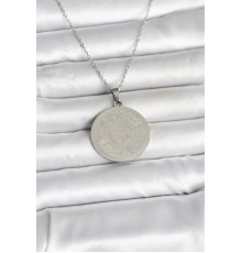 316L Çelik Gümüş Renk Ayetel Kürsi Yazılı Kolye - TJ-BKO11058