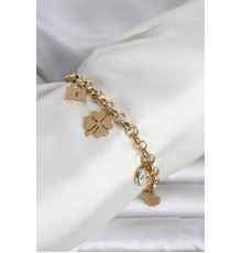 316L Çelik Gold Renk Charmlı Kadın Bileklik - TJ-BB8382