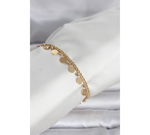 316L Çelik Gold Renk Pullu Model Kadın Bileklik - TJ-BB8383