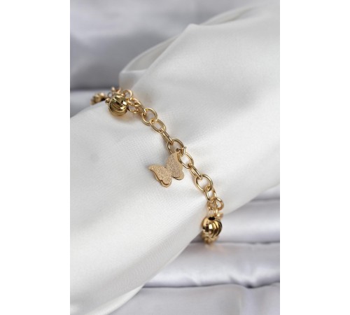 316L Çelik Gold Renk ve Dorikalı Kadın Bileklik - TJ-BB8385