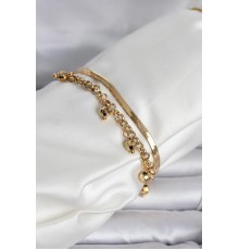 316L Çelik Gold Renk Dorika ve İtalyan Zincirli Model Kadın Bileklik - TJ-BB8386