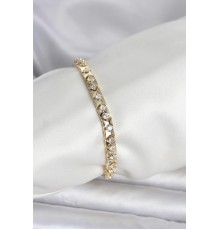 Pirinç Gold Renk Zirkon Taşlı Kadın Bileklik - TJ-BB8396