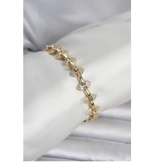 Pirinç Gold Renk Zirkon Taşlı Kadın Bileklik - TJ-BB8401