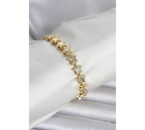 Pirinç Gold Renk Yıldız Model Kadın Bileklik - TJ-BB8407