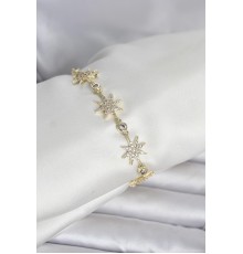 Pirinç Gold Renk Kutup Yıldızı Model Kadın Bileklik - TJ-BB8419