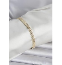 Pirinç Gold Renk Zirkon Taşlı Çavuş Model Kadın Bileklik - TJ-BB8420