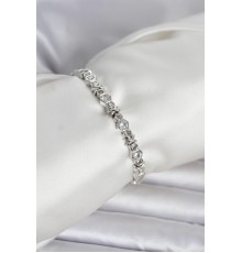 Pirinç Gümüş Renk Petek Model Zirkon Taşlı Kadın Bileklik - TJ-BB8428