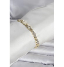 Pirinç Gold Renk Petek Model Zirkon Taşlı Kadın Bileklik - TJ-BB8429