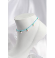 Mavi Renk Boncuklu Papatya Motifli Halhal - TJ-HH1662