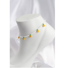 Beyaz Renk Boncuklu Papatya Motifli Halhal - TJ-HH1663