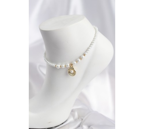 Beyaz İnci İstiridyeli Model Halhal - TJ-HH1670