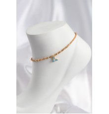 Kahverengi Miyuki Boncuklu Balık Kuyruğu Motifli Halhal - TJ-HH1672