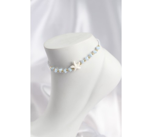 Buz Mavisi Renk Deniz Yıldızı Motifli Halhal - TJ-HH1673