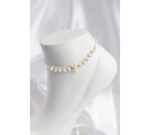 Beyaz ve Karışık Renk Deniz Yıldızı Motifli Halhal - TJ-HH1675