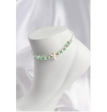 Su Yeşili Renk Deniz Yıldızı Motifli Halhal - TJ-HH1676