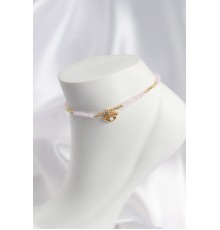 Pembe Renk Boncuklu Nazarlı Göz Figürlü Halhal - TJ-HH1679