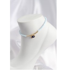 Mavi Renk Boncuklu Balık Figürlü Halhal - TJ-HH1684