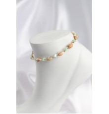 Doğal Deniz Kabuğu Model ve Yeşil Kristal Taş Model Halhal - TJ-HH1690