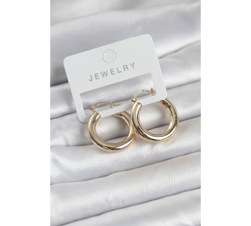 Gold Renk Pirinç Halka 25 mm Kadın Küpe - TJ-BKP11757