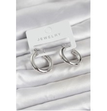 Gümüş Renk Pirinç Halka 25 mm Kadın Küpe - TJ-BKP11758