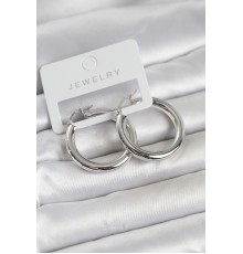 Gümüş Renk Pirinç Halka 30 mm Kadın Küpe - TJ-BKP11760