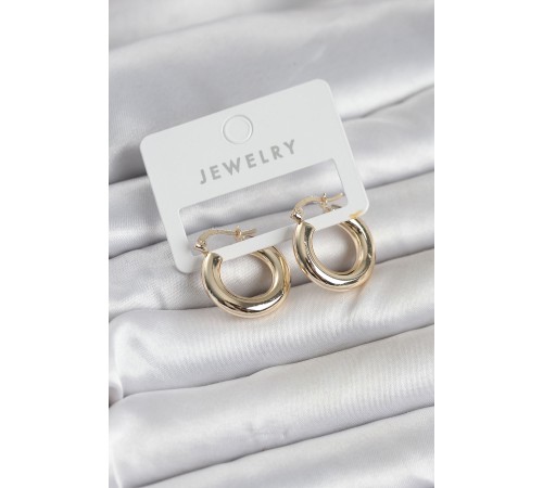 Gold Renk Pirinç Halka 20 mm Kadın Küpe - TJ-BKP11761