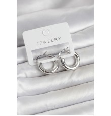 Gümüş Renk Pirinç Halka 20 mm Kadın Küpe - TJ-BKP11762