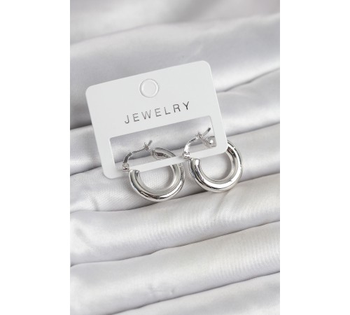 Gümüş Renk Pirinç Halka 20 mm Kadın Küpe - TJ-BKP11762