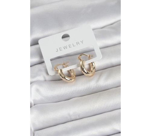 Gold Renk Pirinç Halka 15 mm Kadın Küpe - TJ-BKP11763