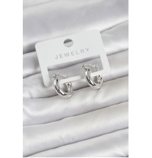 Gümüş Renk Pirinç Halka 15 mm Kadın Küpe - TJ-BKP11764