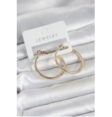 Gold Renk Pirinç Köşeli Kenar Halka 32 mm Kadın Küpe - TJ-BKP11765