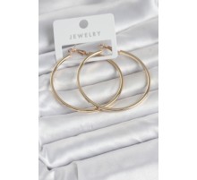 Gold Renk Pirinç Köşeli Kenar Halka 54 mm Kadın Küpe - TJ-BKP11767